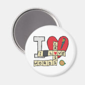 I Liebe Kreuzworträtsel Magnet (Vorderseite/Rückseite)