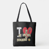 I Liebe Kreuzworträtsel Tasche (Rückseite)
