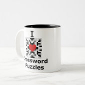 I Liebe-Kreuzworträtsel Zweifarbige Tasse (Vorderseite Links)