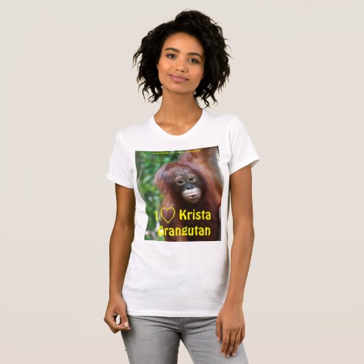 I Liebe Krista Orangutan Falknerei Shirt (Vorne ganz)