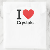 I Liebe Kristalle Ovaler Aufkleber (Tasche)