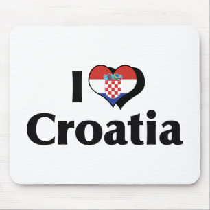 I Liebe Kroatien Flagge Mousepad