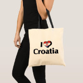 I Liebe Kroatien Flagge Tragetasche (Vorderseite (Produkt))