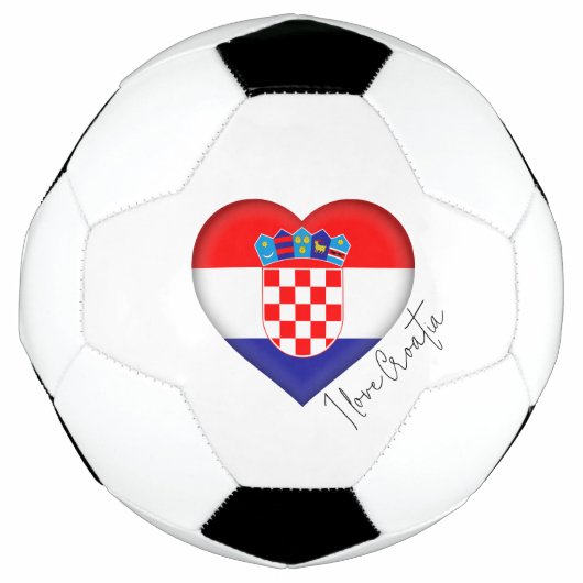 I Liebe Kroatien Flaggenfarben Herzsoccer Ball (Vorderseite)