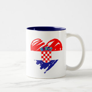 I Liebe Kroatien - Herz der kroatischen Flagge Zweifarbige Tasse