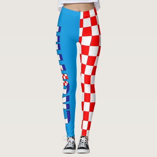 I Liebe Kroatien Kennzeichnung Kontrolliertes Must Leggings (Vorderseite)