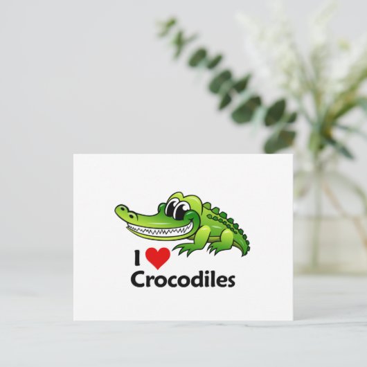 I Liebe Krokodile Postkarte (Stehend Vorderseite)
