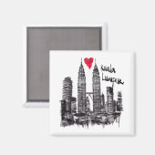 I Liebe Kuala Lumpur Magnet (Vorderseite/Rückseite)