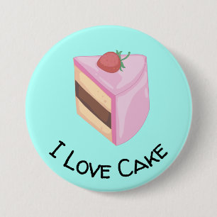 I Liebe Kuchen mit Yummy Cake Slice Button