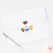 I Liebe Kuchen Pop Runder Aufkleber (Umschlag)