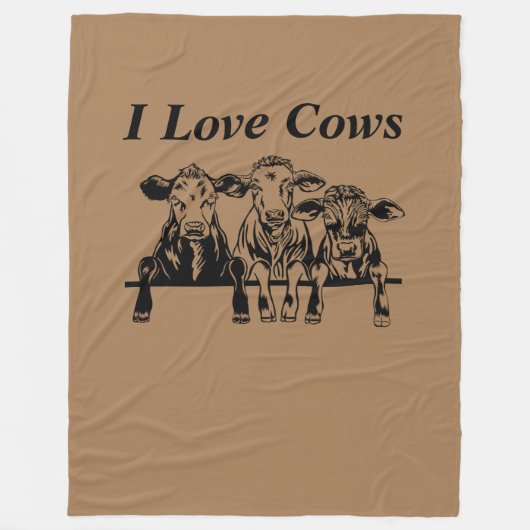I Liebe Kühe Fleecedecke (Vorderseite)