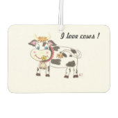 I Liebe Kühe für den Friseurbetrieb Autolufterfrischer (Rückseite)