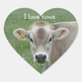 I Liebe Kühe Herzsticker Herz-Aufkleber (Vorderseite)