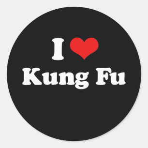 I Liebe Kung Fu T-Shirt Runder Aufkleber