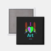 I Liebe-Kunst 2 Zoll-Quadrat-Magnet Magnet (Vorderseite/Rückseite)