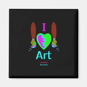 I Liebe-Kunst 2 Zoll-Quadrat-Magnet Magnet