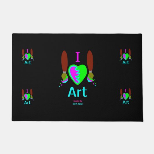 I Liebe-Kunst-Tür-Matte Fußmatte (Vorderseite)