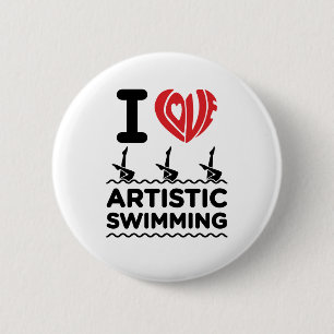 I Liebe Künstlerisches Schwimmbad Synchro Schwimme Button