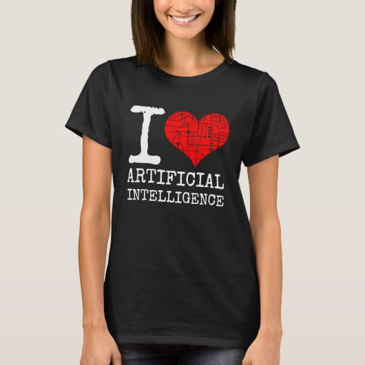 I Liebe Künstlicher Intelligenz Zitat KI-Programmi T-Shirt (Vorderseite)