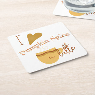 I Liebe-Kürbis-Gewürz ein Latte humorvoll Rechteckiger Pappuntersetzer