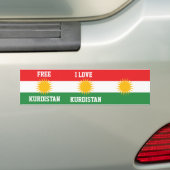 I LIEBE-KURDISTAN UND FREIE KURDISTAN-FLAGGE AUTOAUFKLEBER (Auf Auto)
