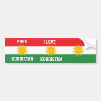 I LIEBE-KURDISTAN UND FREIE KURDISTAN-FLAGGE AUTOAUFKLEBER