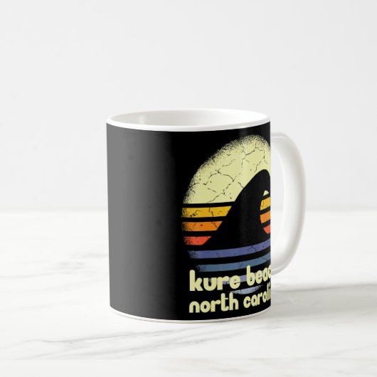 I Liebe Kure Beach North Carolina Ocean Wave Nc Kaffeetasse (VorderseiteRechts)