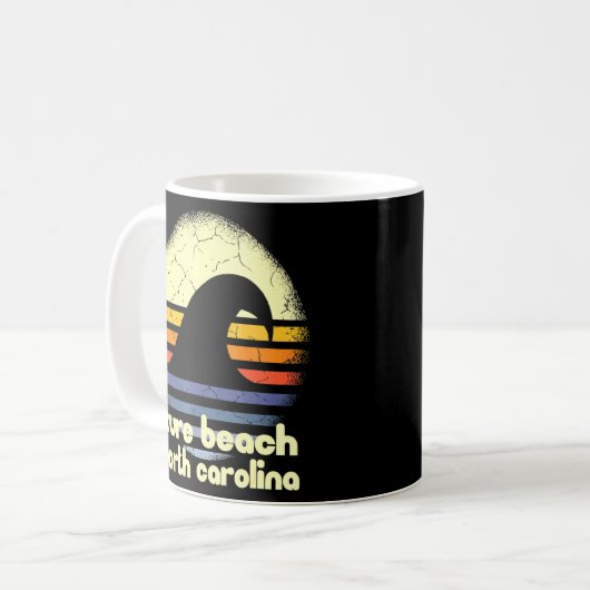 I Liebe Kure Beach North Carolina Ocean Wave Nc Kaffeetasse (Vorderseite Links)