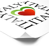 I Liebe kursiv mit italienischer Fahne Fotodruck (Ecke)
