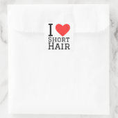 I Liebe kurze Haare Quadratischer Aufkleber (Tasche)