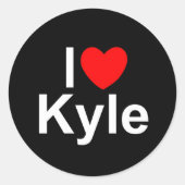 I Liebe Kyle Runder Aufkleber (Vorderseite)