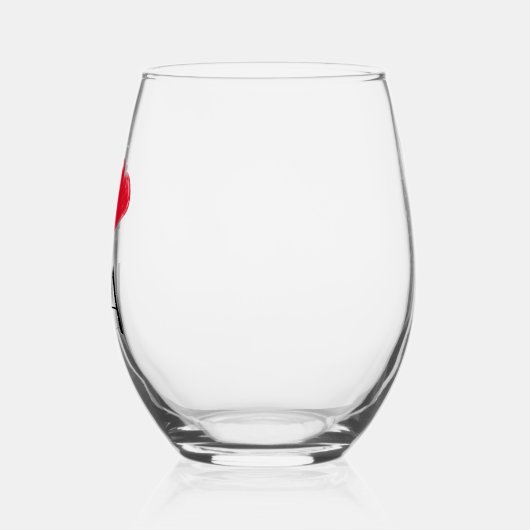 I LIEBE L A | Herz für benutzerdefinierte Initiale Weinglas Ohne Stiel (Links)