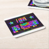 I LIEBE LA Beautiful Neon Untersetzer (angewinkelt)