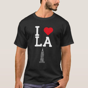 I Liebe LA Cool Heart Flag Los Angeles Amerika Puf T-Shirt
