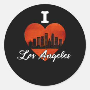 I Liebe LA Los Angeles Runder Aufkleber