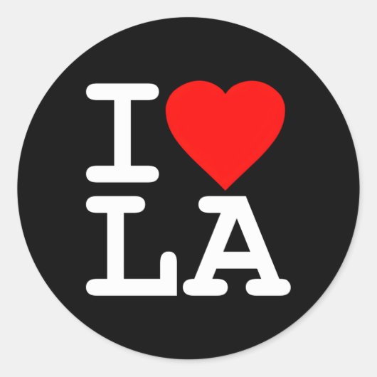 I Liebe La Los Angeles Runder Aufkleber (Vorderseite)