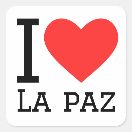 I Liebe la Paz Quadratischer Aufkleber (Vorderseite)