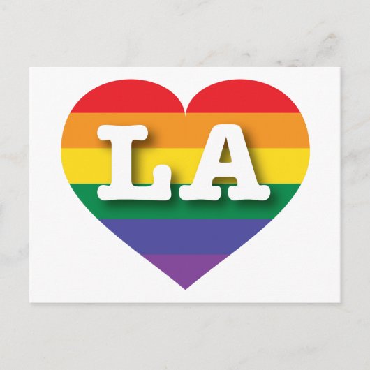 I Liebe LA Rainbow Heart Postkarte (Vorderseite)