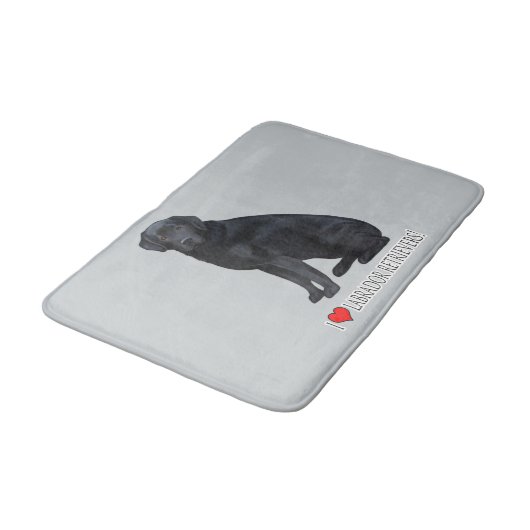 I Liebe-Labrador-Retriever! Badematte (Schrägansicht)