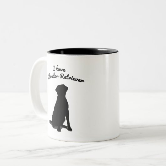 I Liebe Labrador Retriever Zweifarbige Tasse (Vorderseite Links)