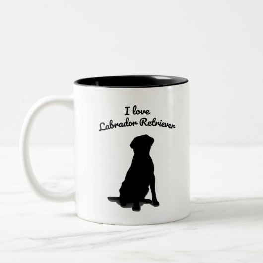 I Liebe Labrador Retriever Zweifarbige Tasse (Links)