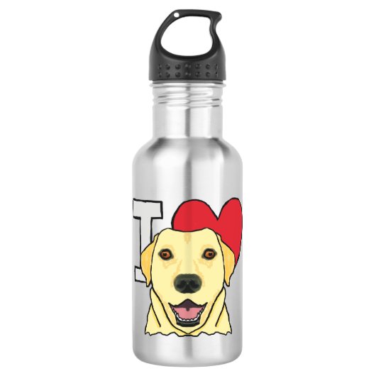 I Liebe Labradors Edelstahlflasche (Vorderseite)