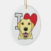 I Liebe Labradors Keramik Ornament (Rechts)