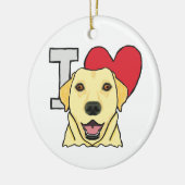 I Liebe Labradors Keramik Ornament (Links)