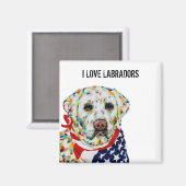 I Liebe Labradors Magnet (Vorderseite/Rückseite)
