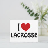 I Liebe Lacrosse Postkarte (Stehend Vorderseite)