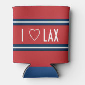 I Liebe Lacrosse Red White Blue Dosenkühler (Vorderseite)