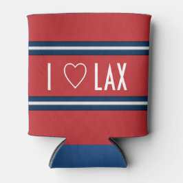 I Liebe Lacrosse Red White Blue Dosenkühler