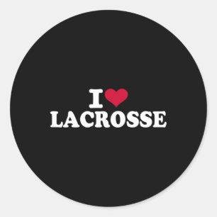 I Liebe Lacrosse Runder Aufkleber
