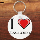 I Liebe Lacrosse Schlüsselanhänger (Vorderseite)